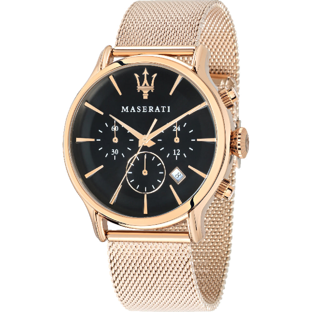 Maserati Epoca Rose Gold Stainless Steel Case & Strap Men's Watch. R8873618005