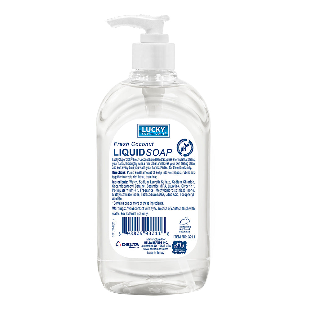 Lucky Super Soft Clear Soap - Coconut 14 Fl.Oz.