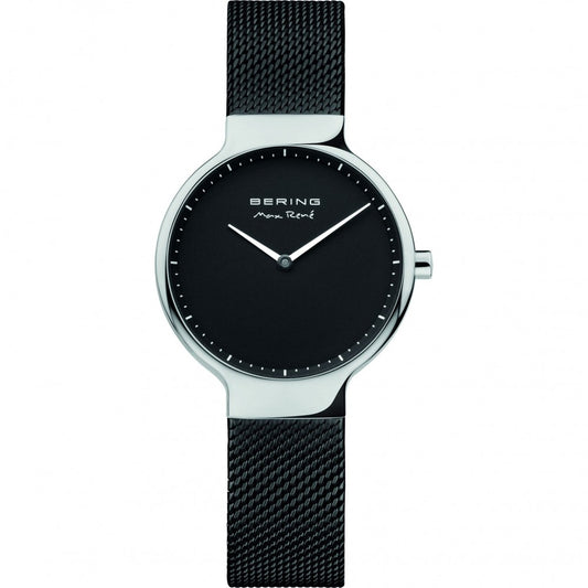 Bering Time Max René Silver Stainless Steel, Black Strap Womens Watch. 15531-102