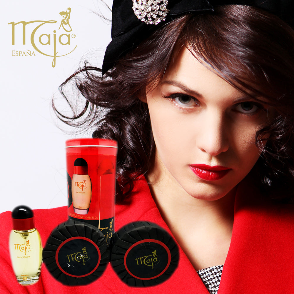Maja Red Can Gift Set. 2 Natural Moisturizer Glycerin Soap & Original Cologne - SotoDeals