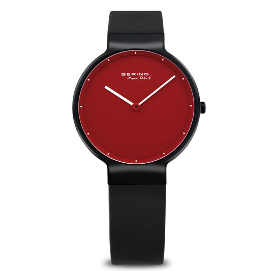 Bering Time Max Rene Black Steel & Black Silicone Strap Women's Watch. 12631-823