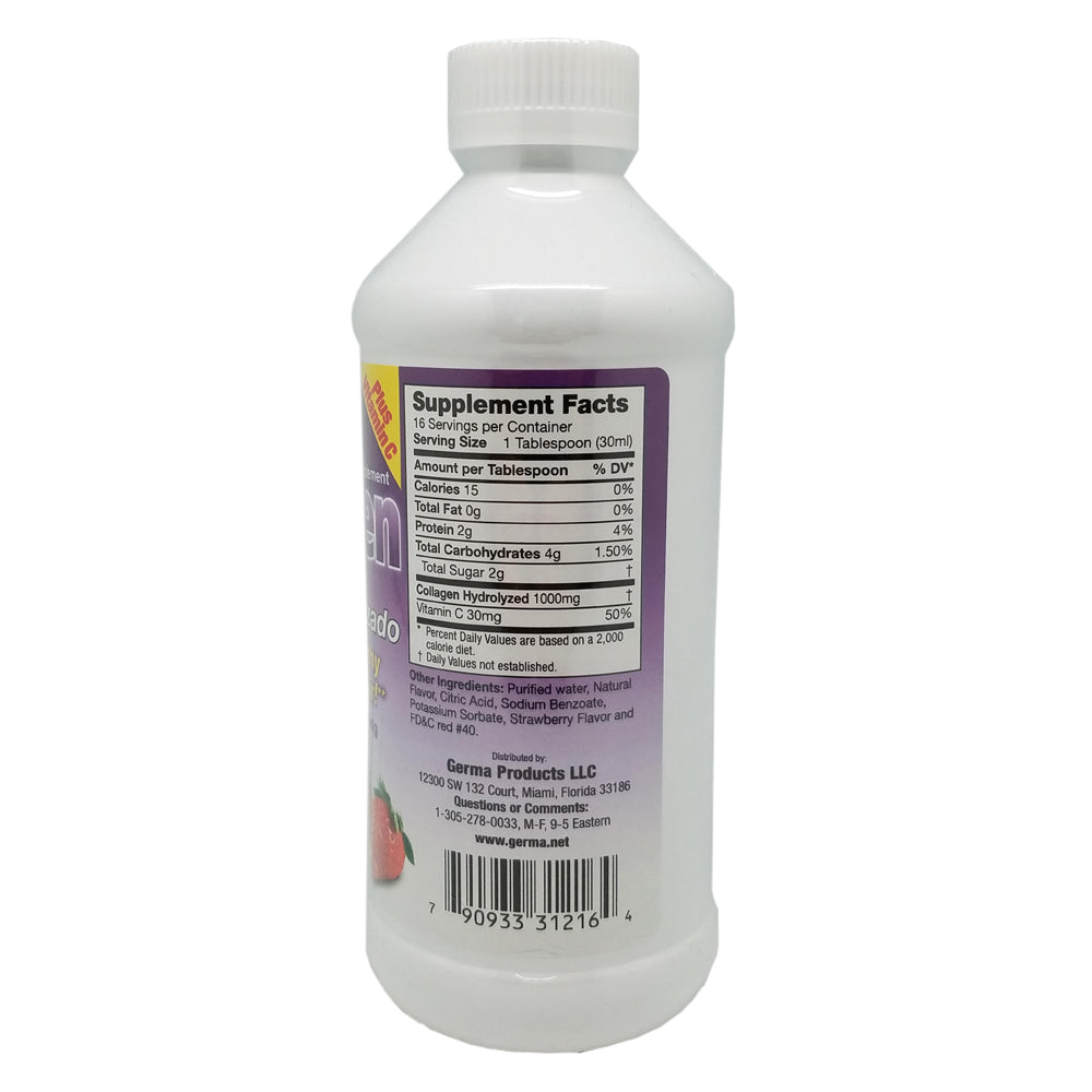 Germa Collagen Liquid, Strawberry/Colageno Liquido, Fresa 16 Oz - SotoDeals