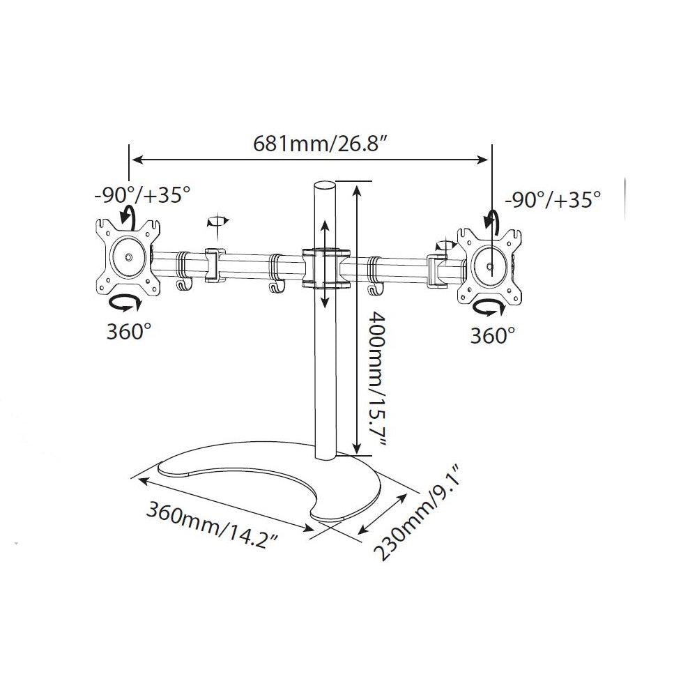 Axxis Desktop Display Mount for 2 Displays