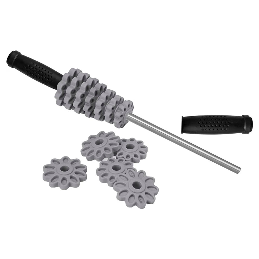 EDX - Customizable 12 Roller Massage Stick. Gray