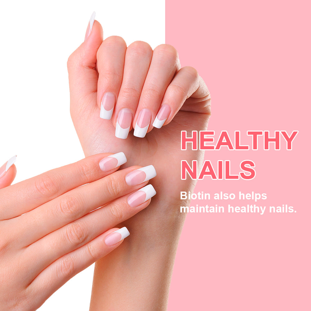 HealthDose Hair Skin Nails Biotin 5000 mcg, Vitamin A,D3,C, B6, Sugar Free 60 Ct