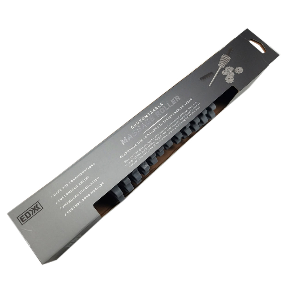 EDX - Customizable 12 Roller Massage Stick. Gray