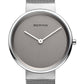 Bering Time Classic Silver Steel Case and Grey Strap Women's Watch. 14531-077