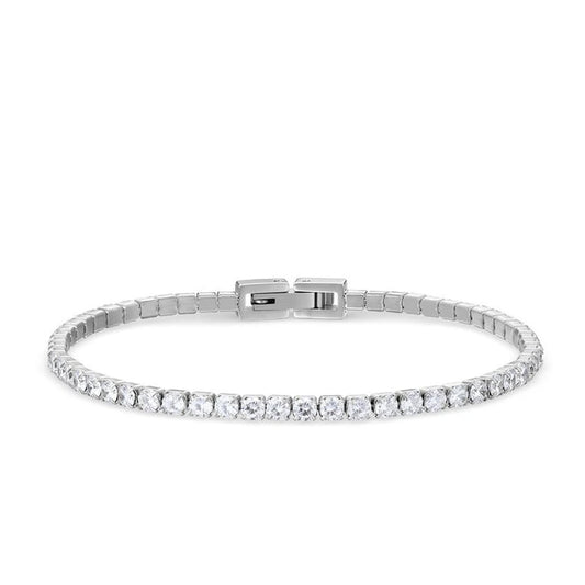 BERING Arctic Symphony Silver Stainless Steel and Zirconia Bracelet. 646-17-190
