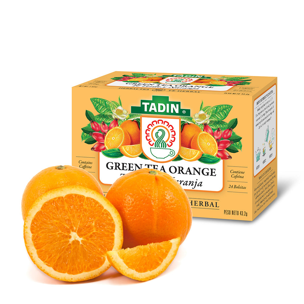 Tadin Tea Té Verde y Naranja / Orange Spice. 24 Bags. 1.61 Oz. Pack of 3