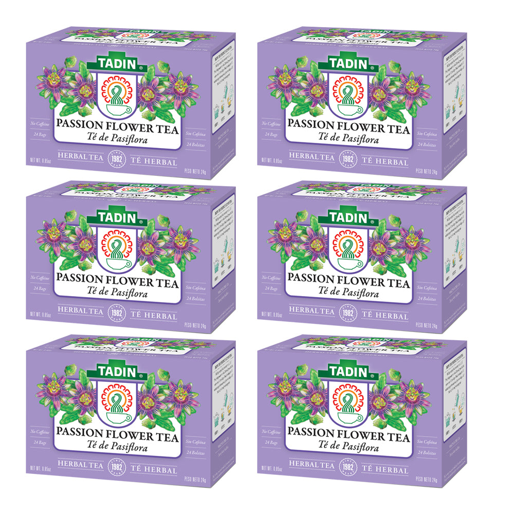 Tadin Tea Pasiflora / Passion Flower. 24 Bags. 0.84 Oz. Pack of 6