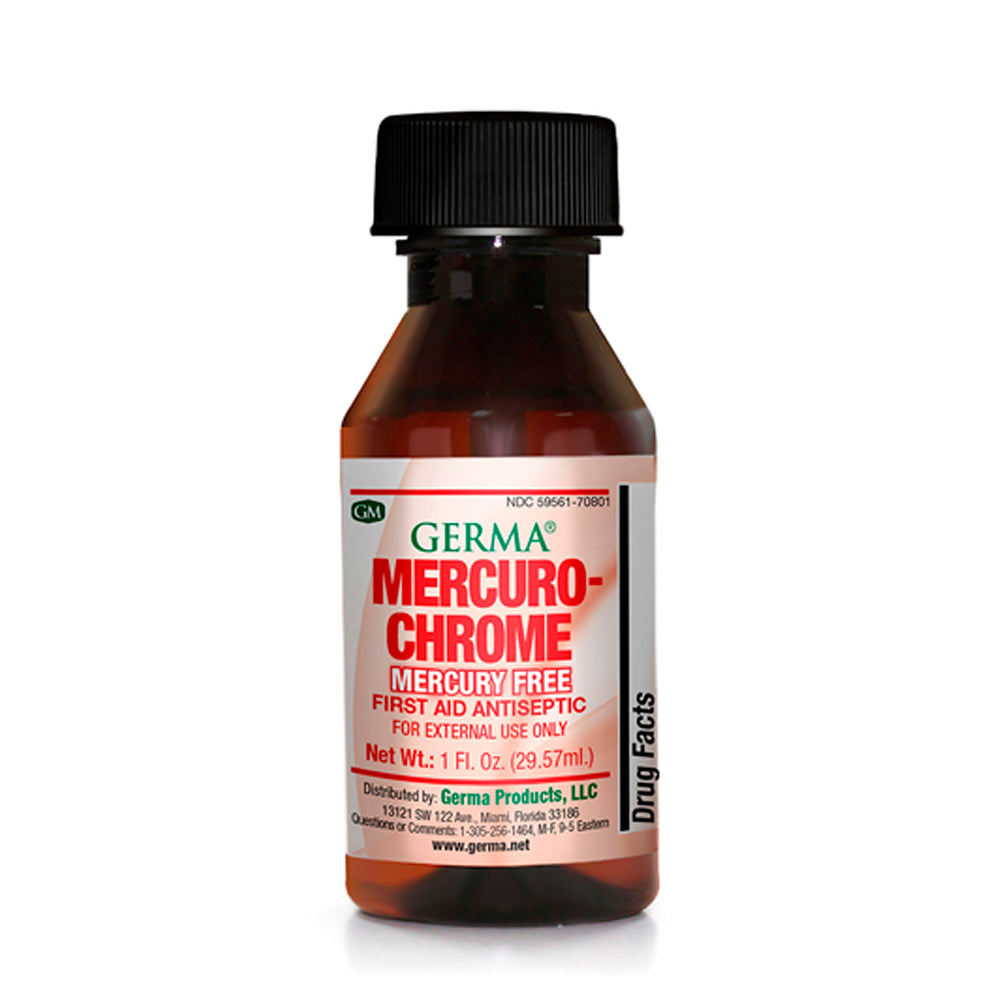 Germa Mercuro-Chrome, External Use/Mercuro-cromo, Uso Externo 1 Oz. Pack of 3