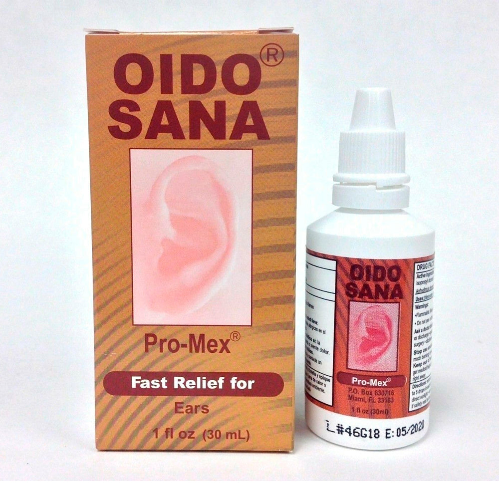 Promex Oido Sana. Drying Solution, Itch & Swimmer's Ear Relief. 1 oz. Pack of 3