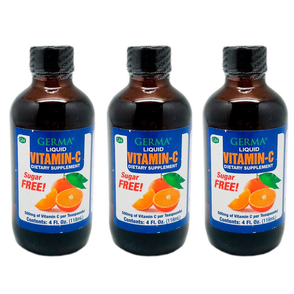 Germa Sugar Free, Liquid Vitamin C / Vitamina C Libre de Azucar 4 Oz - Pack of 3