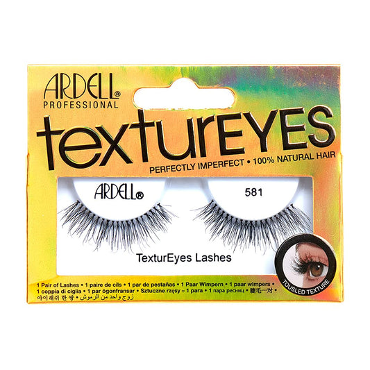 Ardell Professional TexturEyes 581 Eyelashes. 100% Natural. Tousled Look. 1 Pair