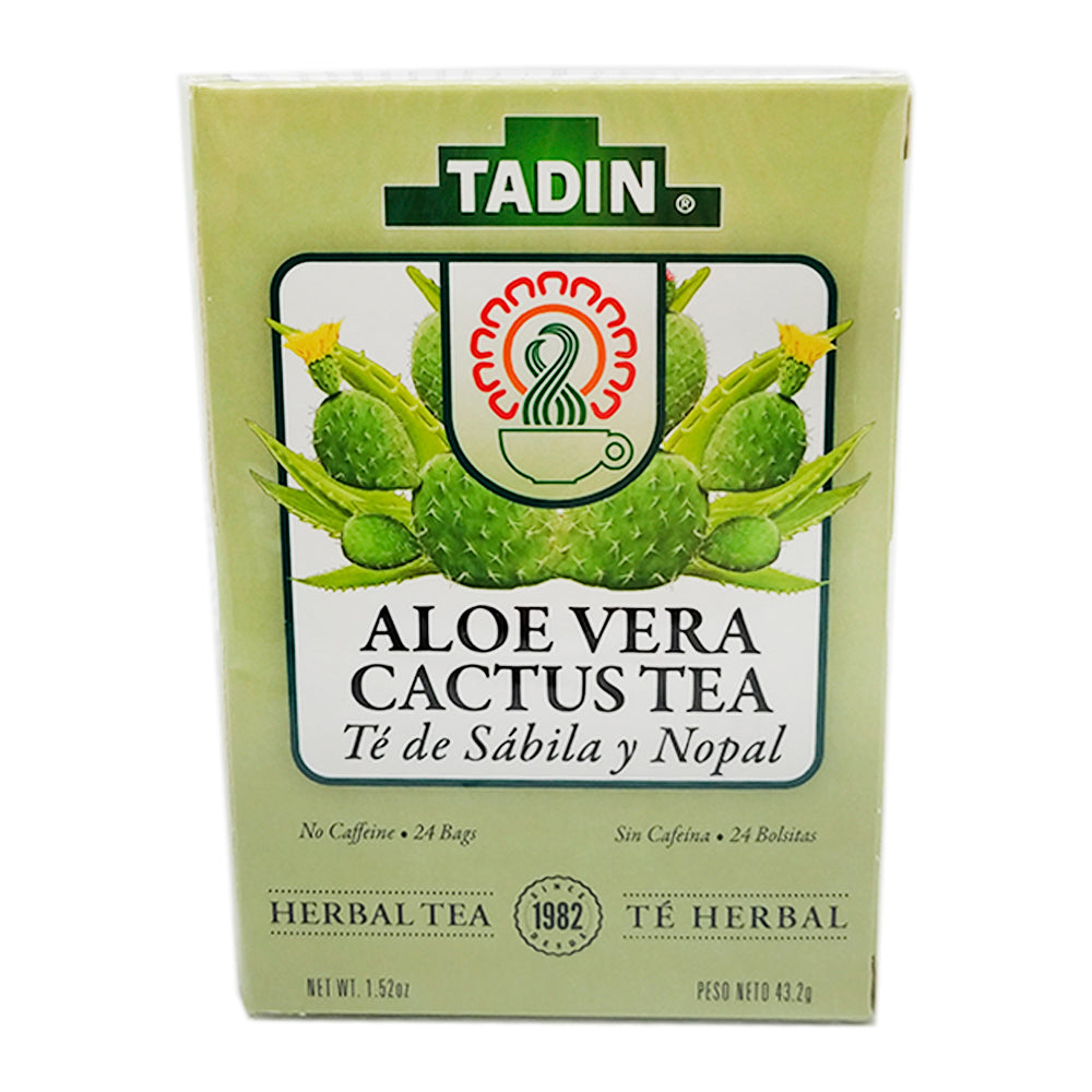 Tadin Cactus & Nopal Herbal Tea. Caffeine Free. 24 Bags. Pack of 3