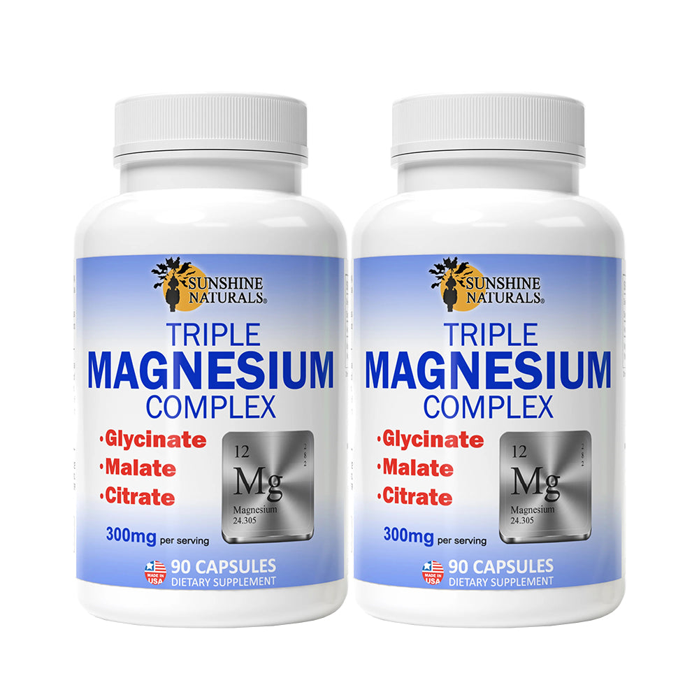 Sunshine Naturals Supplement. Triple Magnesium Complex 300mg x 90 caps