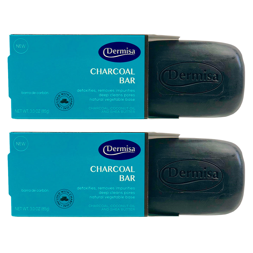 Dermisa Charcoal Bar 3 Oz / 85 g. Pack of 2