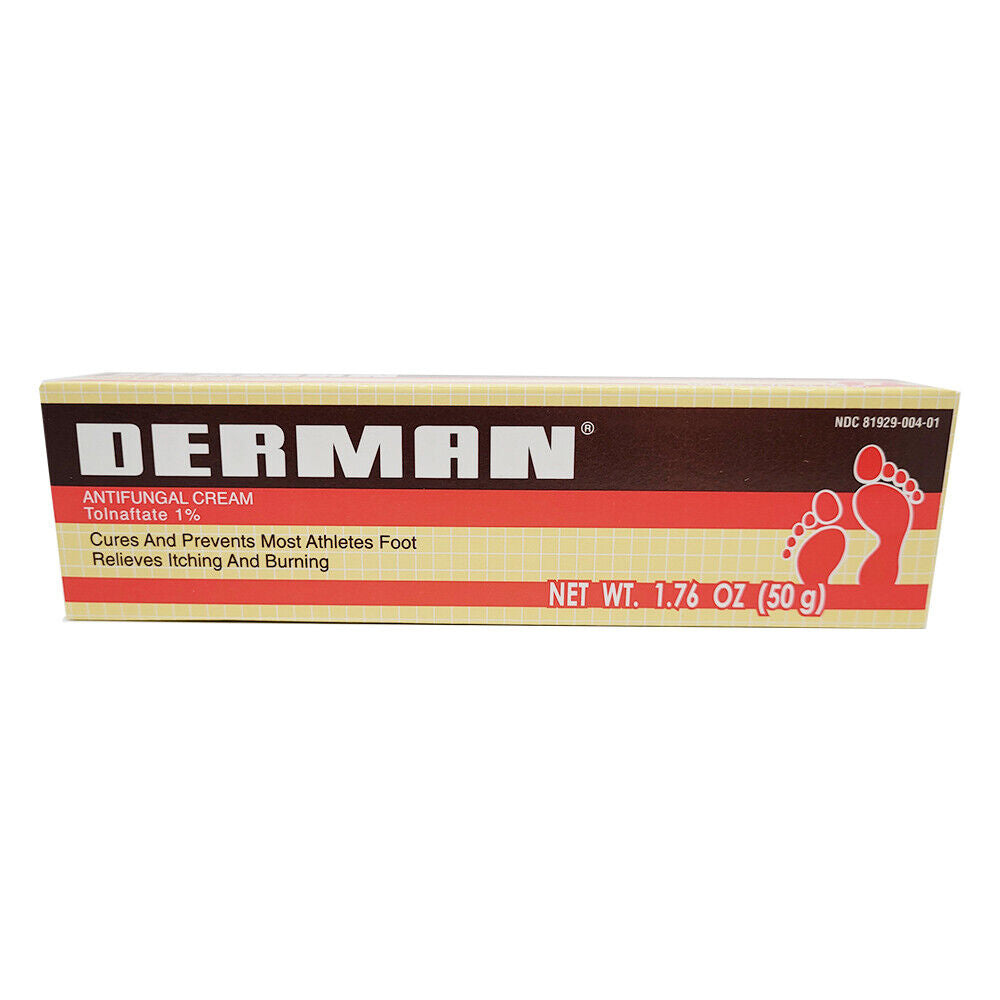 Derman Antifungal Cream Treatment of Athlete's Foot 1.76 Oz. - Pack of 3