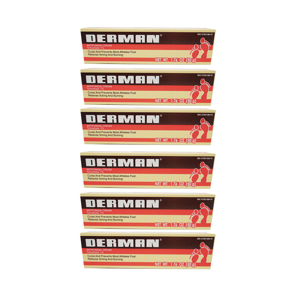 Derman Antifungal Cream Treatment of Athlete's Foot 1.76 Oz. Pack of 6