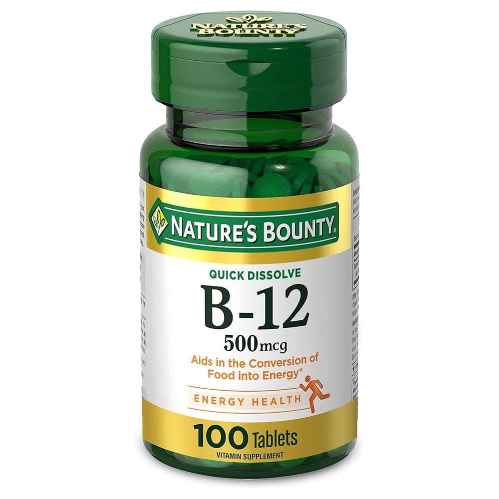 Nature's Bounty Vitamin B12 500mcg, 100 Quick Dissolve Tablets