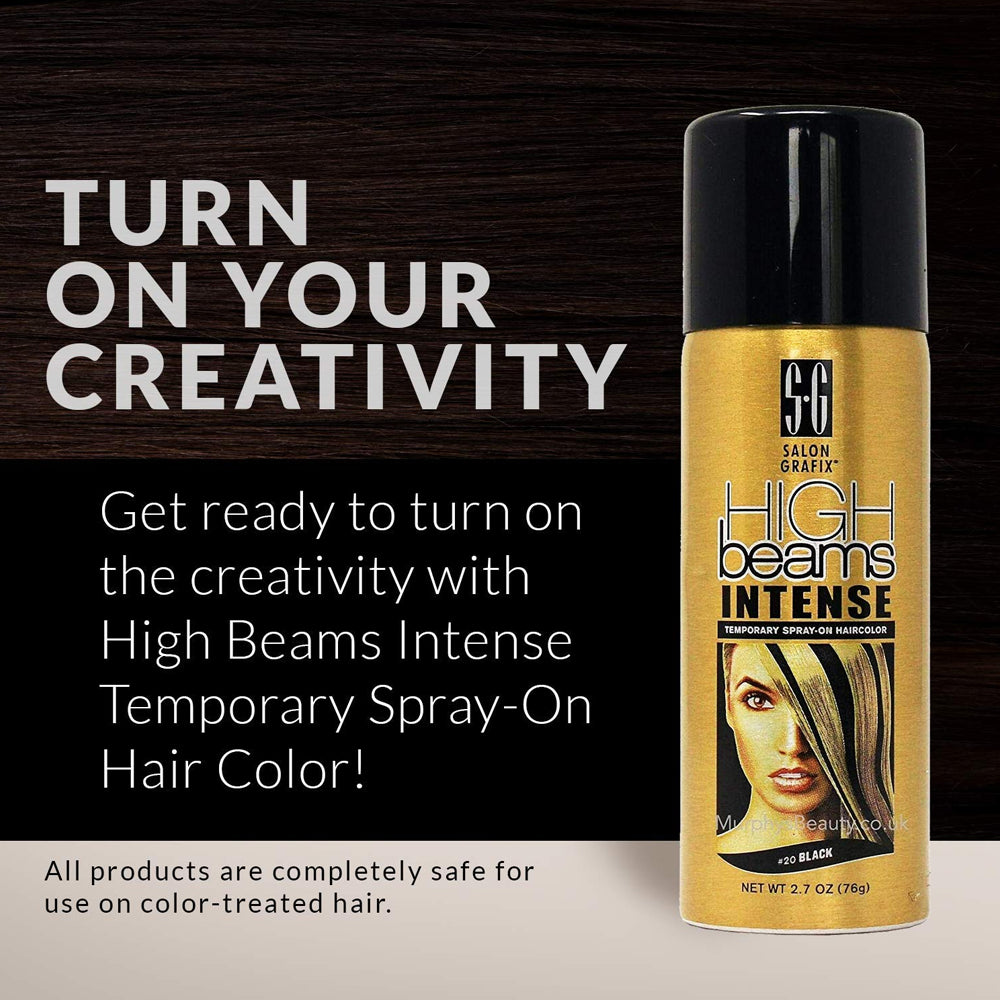High Beams Intense Spray On Hair Color Black 2.7Oz