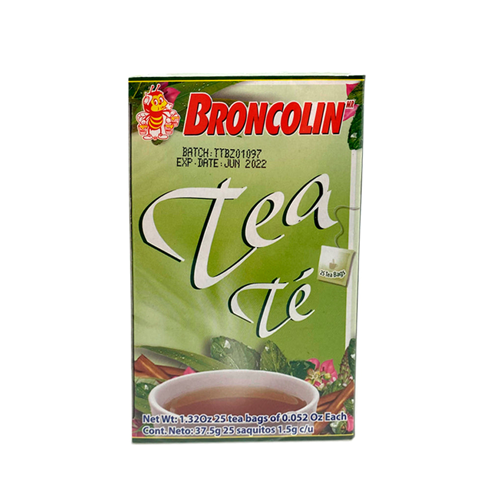 Broncolin Herbal Tea. Flu Relief. 25 Bags. 1.32 oz. Pack of 3