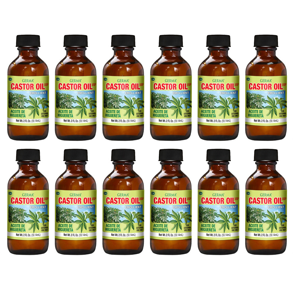 Germa Castor Oil, Healing/Aceite de Castor, Cicatrizante - 2oz. Pack of 12