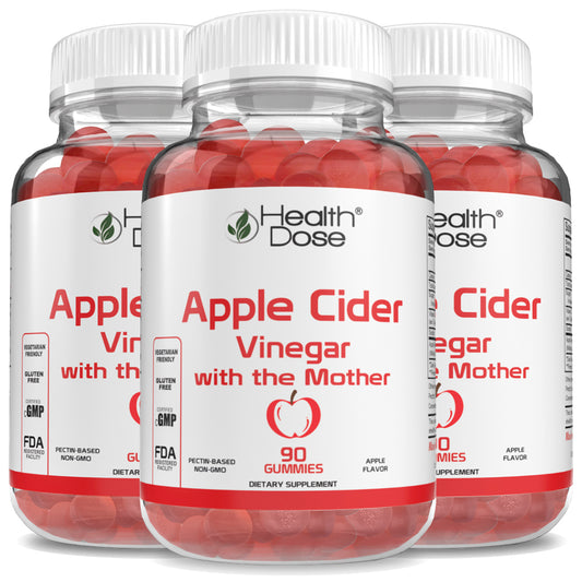 Health Dose Apple Cider Vinegar Gummies x 90 count - Pack of 3