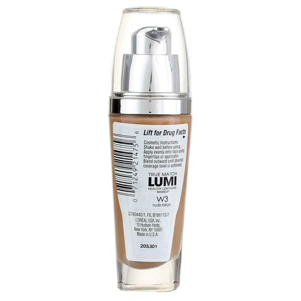 L’Oréal Paris True Match Lumi Healthy Luminous Foundation. W3 Nude Beige. 1fl.oz