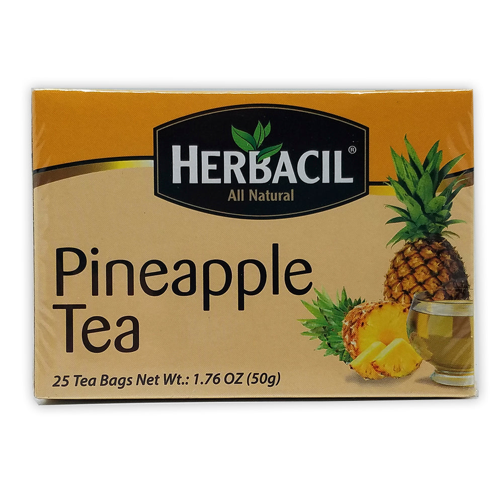 Herbacil Natural Pineapple Tea. 1.76 oz. 25 Bags. Pack of 3