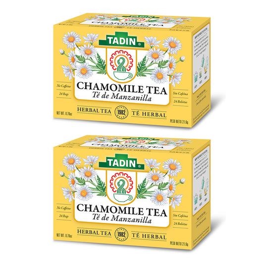 Tadin Tea Manzanilla / Chamomile. 24 Bags. 0.84 Oz. Pack of 2