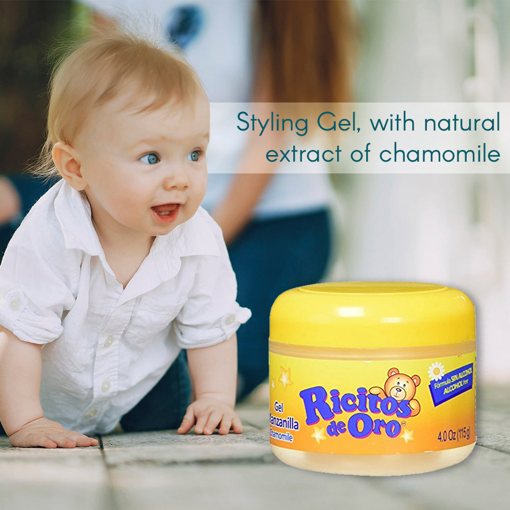 Ricitos De Oro Styling Gel Chamomile 4.0 Fl Oz / 115 gr. Pack of 2