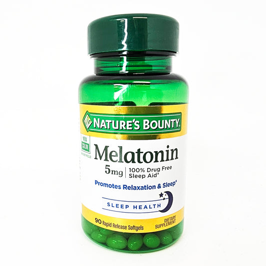 Nature's Bounty Melatonin. Promotes Relaxation & Sleep Health. 5 mg. 90 Softgels