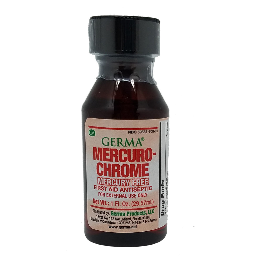 Germa Mercuro-Chrome, External Use/Mercuro-cromo, Uso Externo 1 Oz. Pack of 3