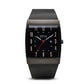 Bering Time Solar Collection Polished Black Stainless Steel Case with Milanese Strap and Black Dial Men's Watch. 16433-122