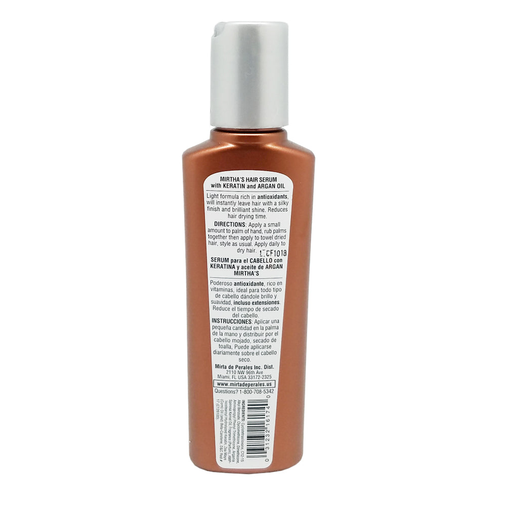 Mirta De Perales Keratin Hair Serum, Prevents Frizz, Inmediate Results 4 Oz.