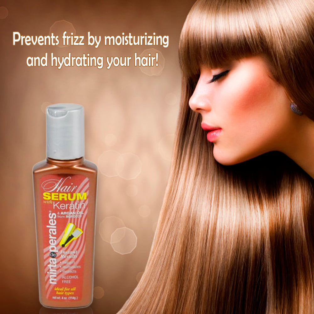 Mirta De Perales Keratin Hair Serum, Prevents Frizz, Inmediate Results 4 Oz.
