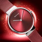 Bering Time Classic. Silver Stainless Steel, Red Dial Women's Watch. 14531-303