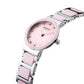 Bering Time Ceramic Silver Steel and Pink Ceramic Links Women's Watch. 11422-999