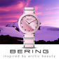 Bering Time Ceramic Silver Steel and Pink Ceramic Links Women's Watch. 11422-999