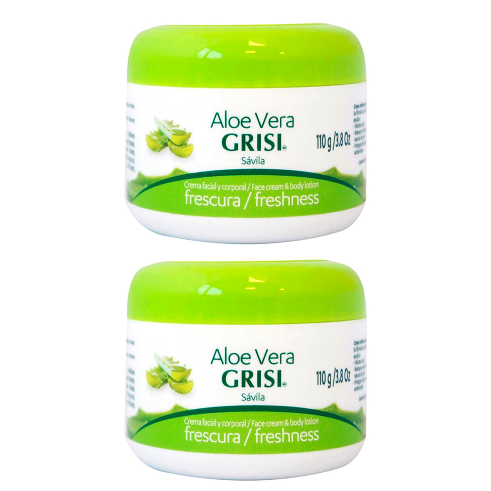 Grisi Cream Savila Aloe Vera 3.8 Oz / 110 g. Pack of 2