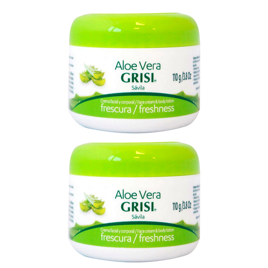 Grisi Cream Savila Aloe Vera 3.8 Oz / 110 g. Pack of 2