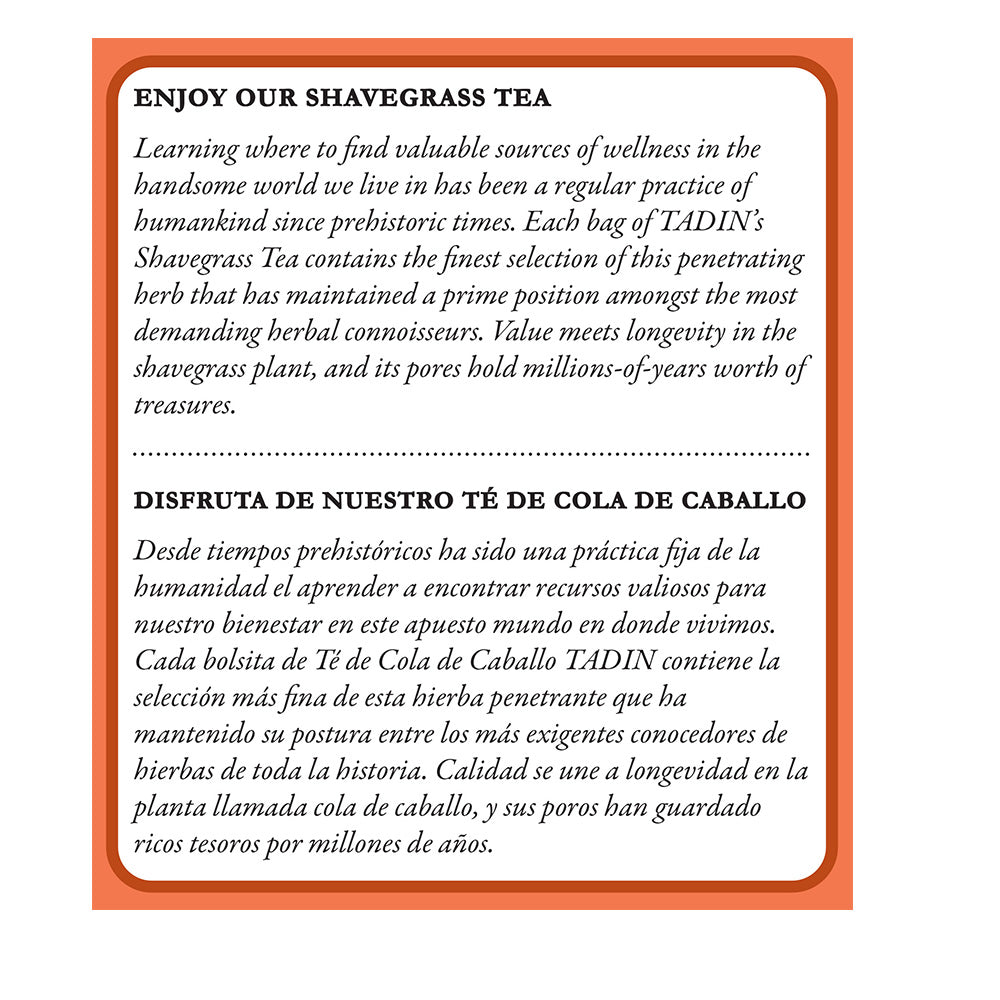 Tadin Tea Cola de Caballo / Shavegrass. 24 Bags. 0.84 Oz