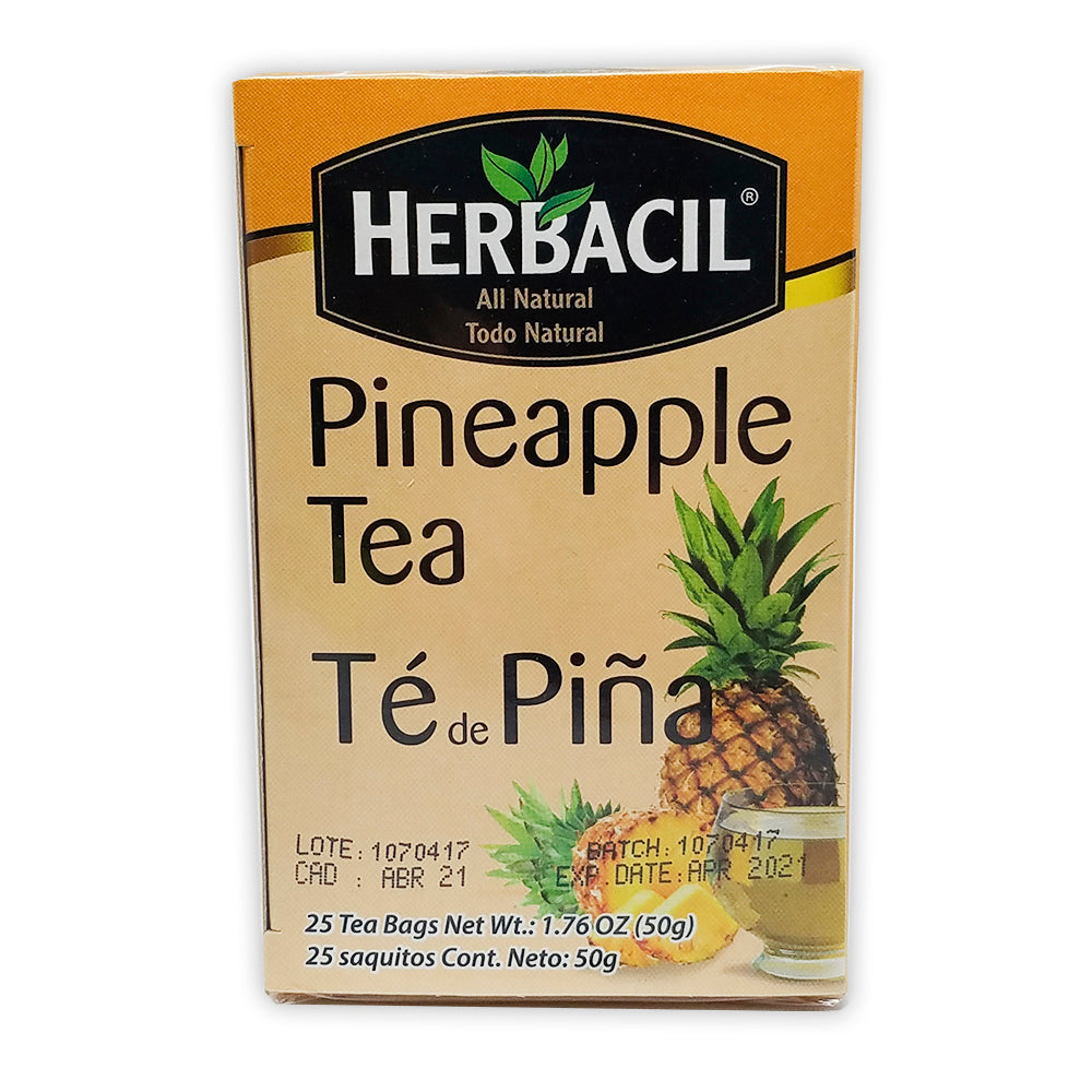 Herbacil Natural Pineapple Tea. 1.76 oz. 25 Bags. Pack of 6