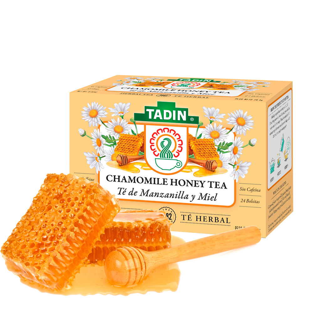 Tadin Tea Manzanilla con Miel / Chamomile Honey. 24 Bags. 0.84 Oz. Pack of 3