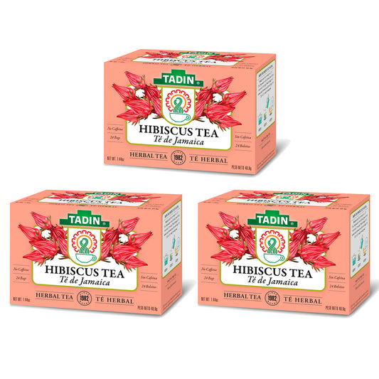 Tadin Tea Jamaica / Hibiscus. 24 Bags. 1.44 Oz. Pack of 3