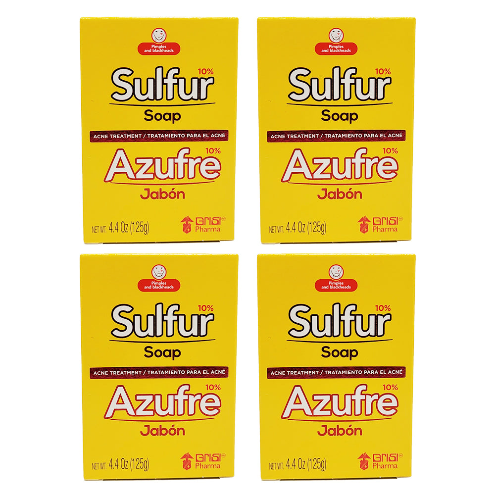 Grisi Sulfur Soap With Lanolin 4.4 Oz / 125 g. - Pack of 4