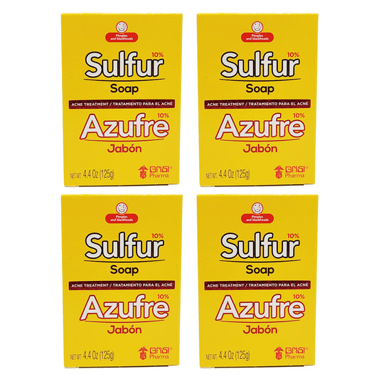 Grisi Sulfur Soap With Lanolin 4.4 Oz / 125 g. - Pack of 4