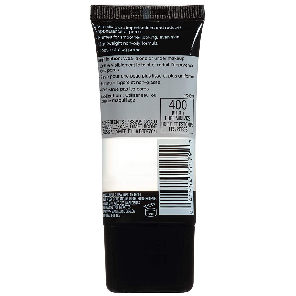 Maybelline New York Master Prime Primer Makeup. Blur + Pore Minimize [400]. 1 oz