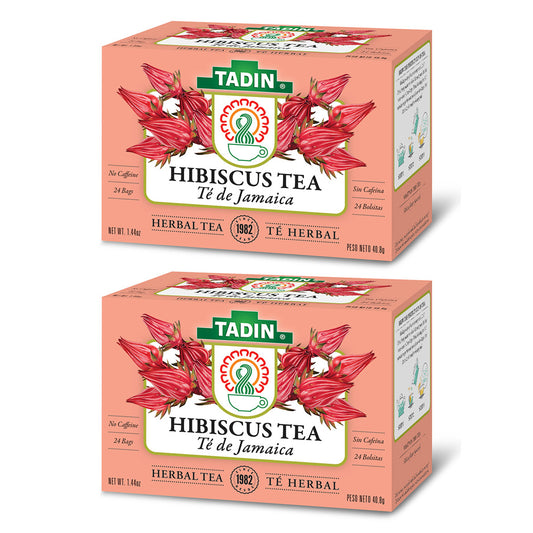 Tadin Tea Jamaica / Hibiscus. 24 Bags. 1.44 Oz. Pack of 2